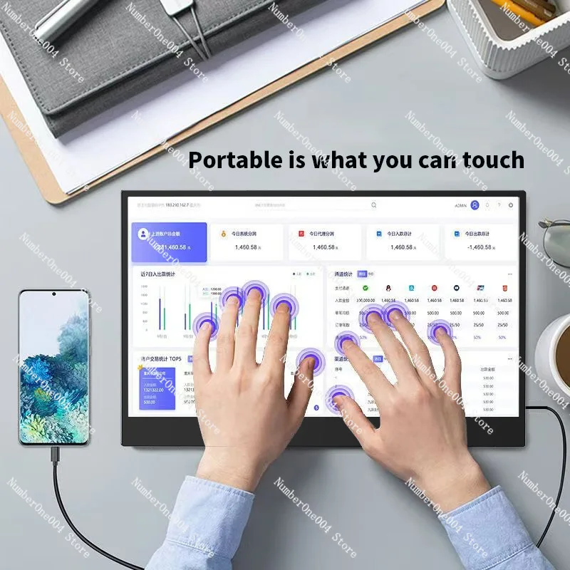 15.6inch Touch Portable Display External Secondary Screen Xbox PS5 Switch HD High Refresh Computer Monitor