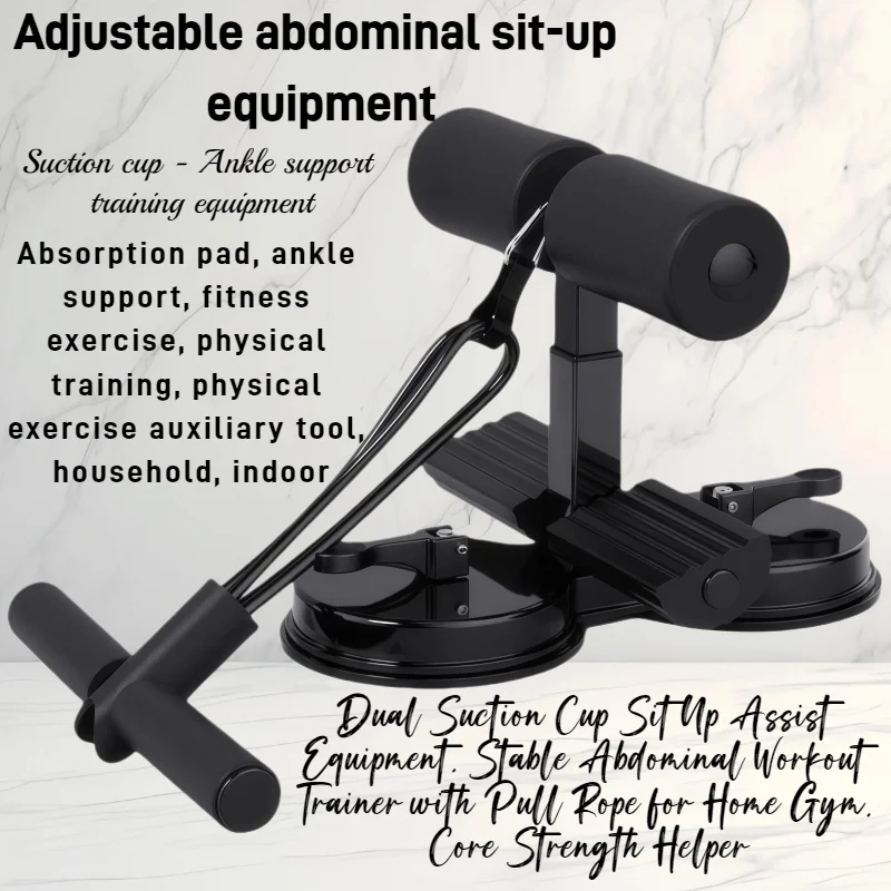 Seated Equipment with Suction Cup Ankle Support for Plank Exercise Fitness Adjustable Indoor Core Strength Training Equipment