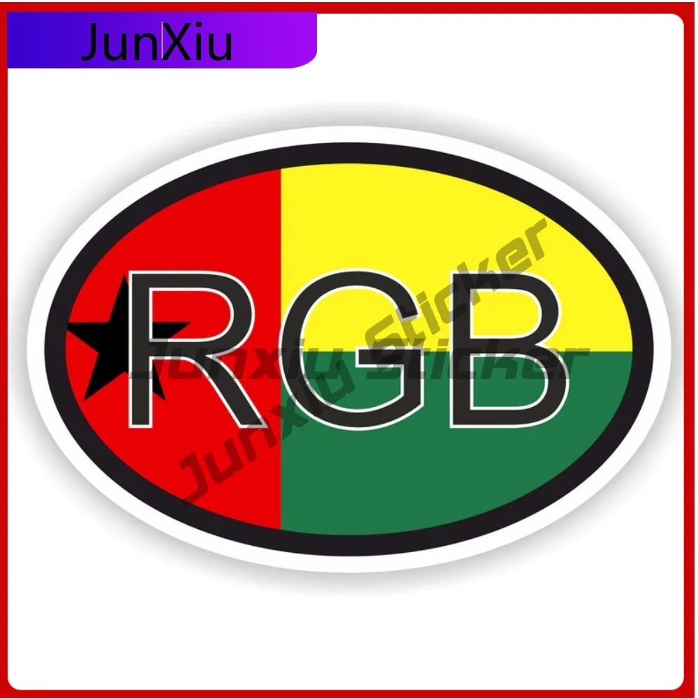

Guinea Bissau Oval Country Code Rgb Flag National Emblem With White Border Vinyl Decals Car Motorcycle Stickers Decoration Style