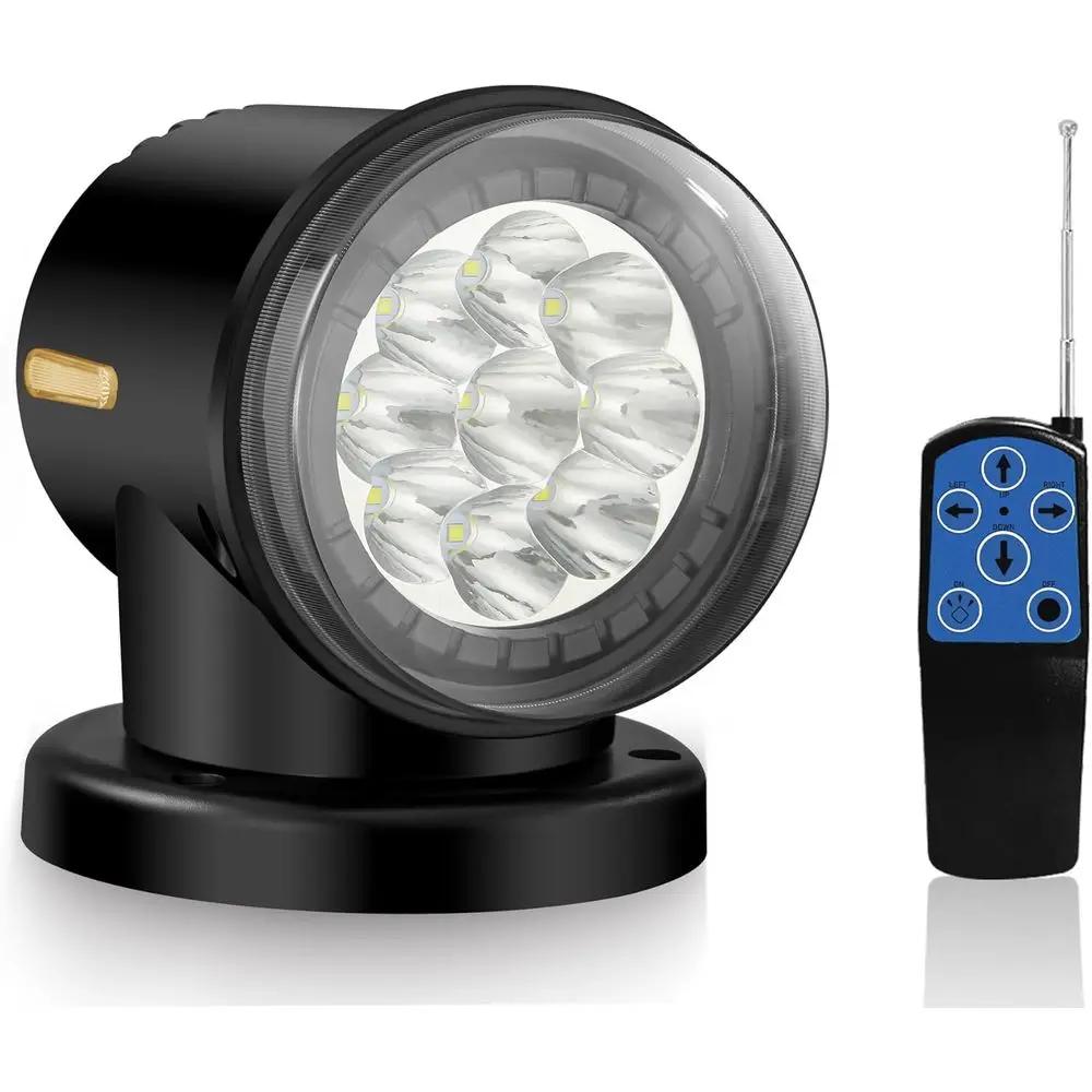 

Remote LED Search Lights or Truck, Auto-Reset 360 Rotating Spot Light or Trucks, Waterproo Marine Spotlight or Boat 12V 24V Car