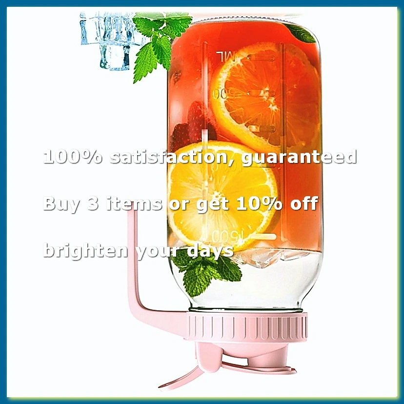 ●64oz Glass Jar Pitcher with Lid,2 Quart Airtight Glass Water Jug,Leakproof Wide Mouth Jar Pitcher