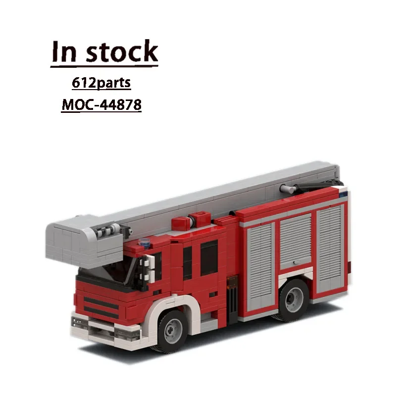 MOC-44878 City Fire Truck Fire Truck Platform Building Block Model 612 Parts Boy Kids Christmas Building Blocks Toy Gift