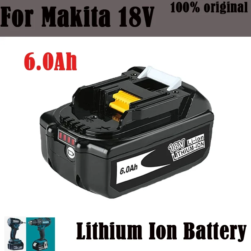 Makita 18V 6000mAh rechargeable power tool battery with LED BL1830 BL1850 BL1860 battery charger set with work light