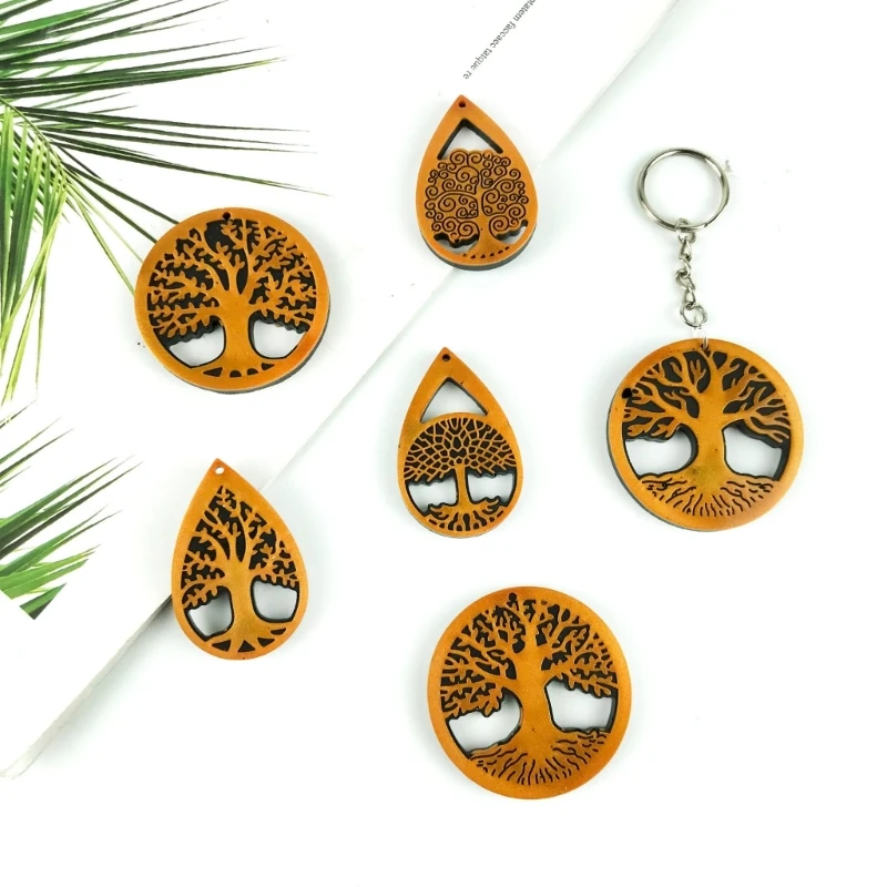 Tree Life Keychain Epoxy Resin Decorative Mold with Hole Keyring Pendant Mold
