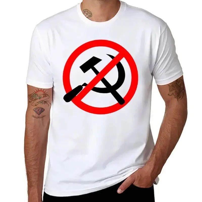 Camiseta de cuello redondo con Logo comunista, camisetas de campaña, gráfico de Humor fresco, talla de EE. UU.