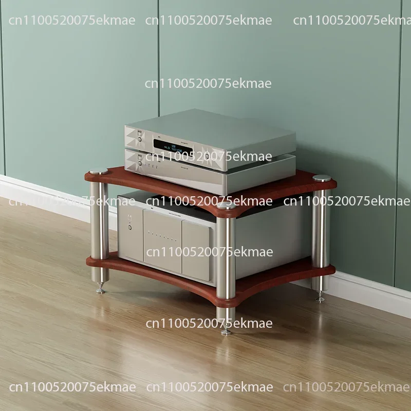 2-Tier Audio Equipment Rack for HiFi Amplifier, CD Shelf Stand with Anti-Vibration Feet
