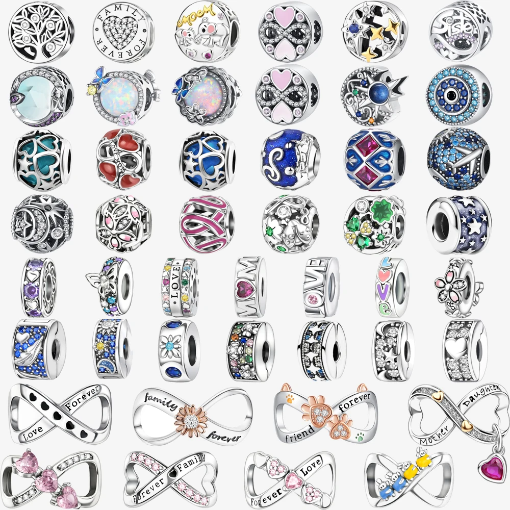 

Подвеска-шарм из стерлингового серебра 925 пробы в форме сердца с клипсой и паве-инкрустацией, подходит для оригинальных браслетов, бусин, ювелирных изделий, подарок на День матери, серебро 925 пробы