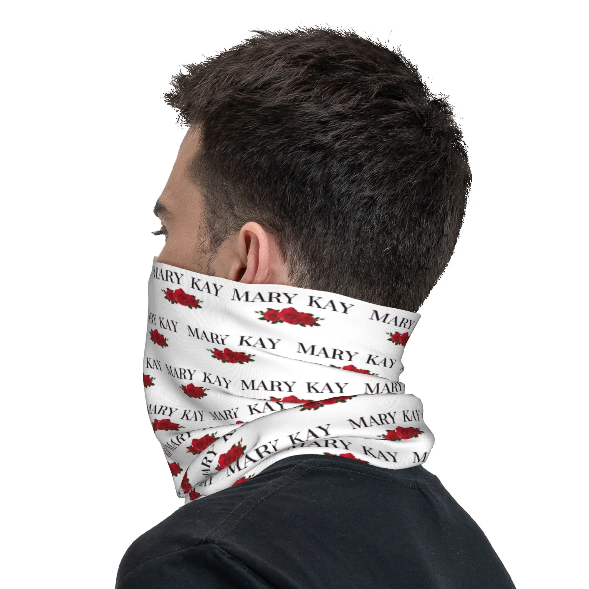 Mary Kay Roses Bandana Neck Gaiter Gedrukt Magische Sjaal Warme Hoofddeksels Rijden Unisex Volwassen Wasbaar