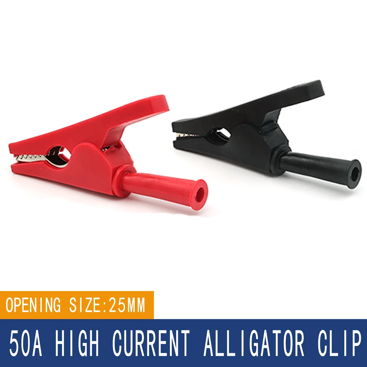10pcs 50A High Current Alligator Clips  Opening size 25MM Crocodile Clip welding/Equipped 4mm banana plug circuit Test Clip
