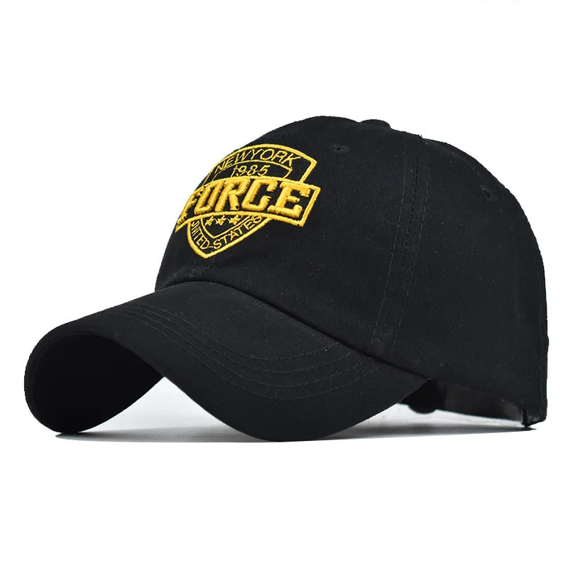 

New Vintage Dad Cap FORCE Large Letter Embroidered Baseball Cap Outdoor Versatile Sun Hat