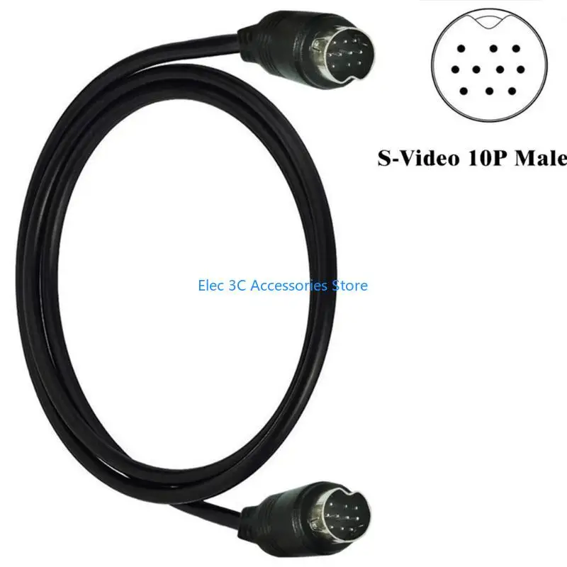 Y51A S-Video Cable for TV VCR DVD Camcorders Video Cards Mini Din 10Pin Male to Male