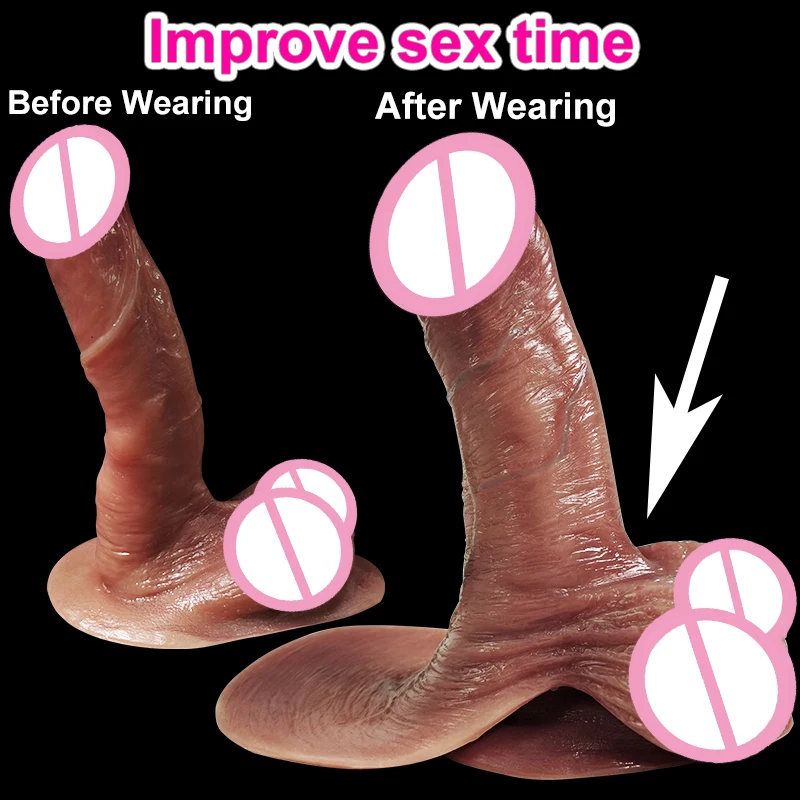 12 Styles Soft Realistic Silicone Enlarger Dick Sleeve Big Growth Real Penis Man Delayed Ejaculation Extend Cock  Condom Sex Toy