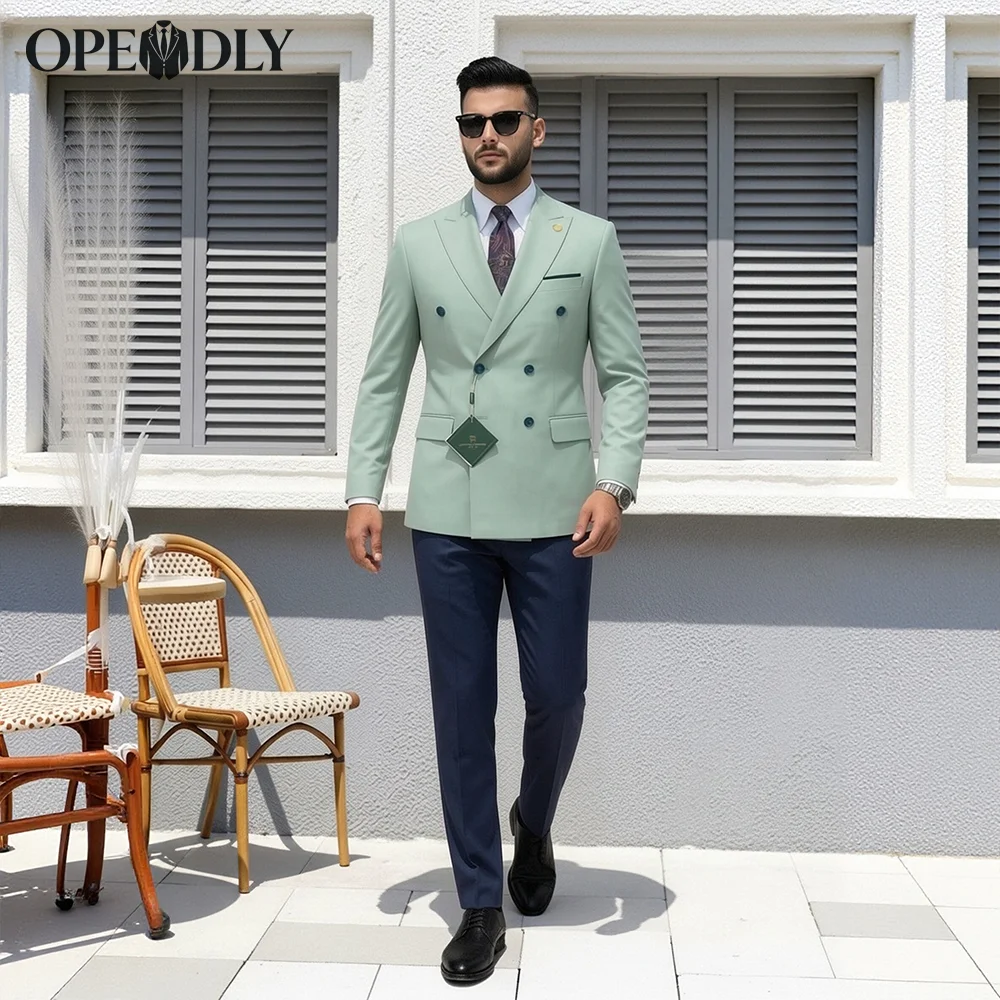 

Мужской костюм-тройка на заказ: пиджак цвета хаки, коричневый жилет, приталенный крой, для торжественных мероприятий, бизнеса, свадьбы, выпускного вечера, вечеринки