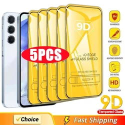 5-1Pcs Tempered Glass For Samsung A57 A56 A55 A37 A36 A35 A26 A17 A16 A07 A06 S25 Ultra S24 S23 Plus S22 S21 FE Screen Protector