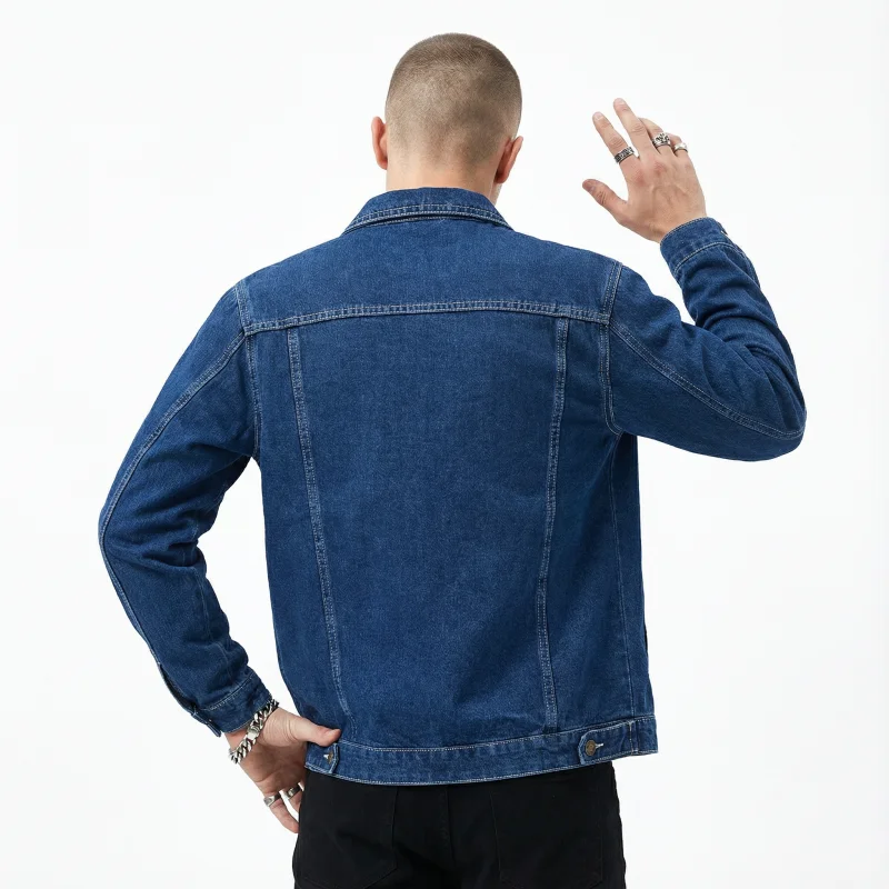 Męska klasyczna kurtka jeansowa 2026 wiosna jesień moda oversize streetwear vintage płaszcz jeansowy casual odzież wierzchnia dla mężczyzn XL-7XL