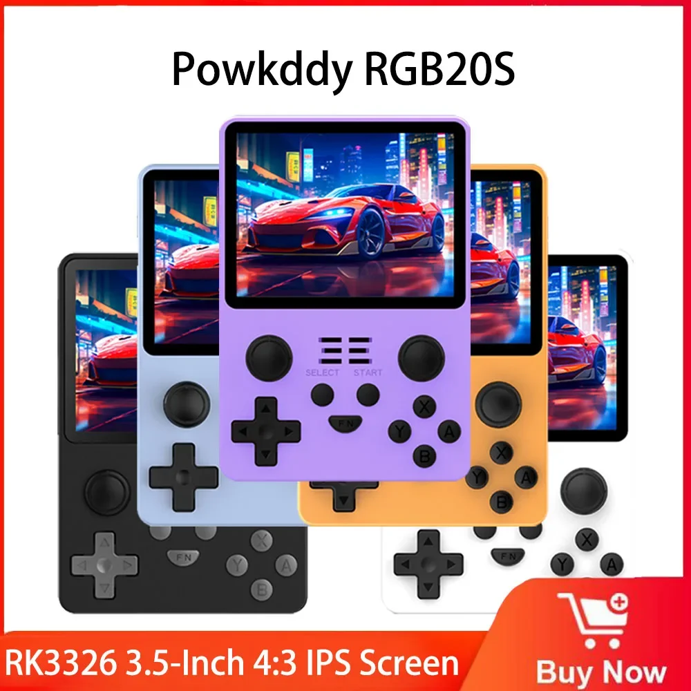 

Powkiddy RGB20S Black Handheld Game Console 3.5Inch IPS Screen RK3326 128G 25,000Games Installed Video Game Console Boy Gifts