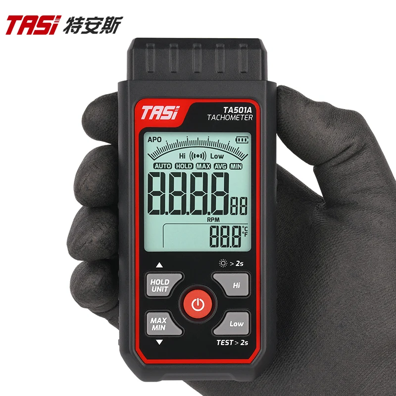 TASI TA501A Laser Tachometer Up to 49999 Non-Contact Digital Laser Tachometer For Machinery Industry Car Motors Speed Test