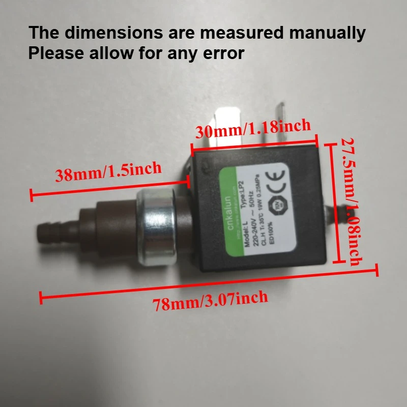 220V 19W Electromagnetic Pump For Steam Mop Steam Iron Replacement CEME E15 19W