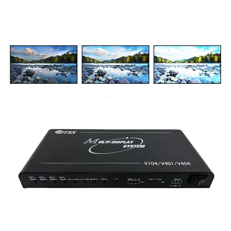 4K60Hz HDMI Input 4CH HDMI Output Multi Splicing Modes Front Panel Button Control Upper Computer Debug for TV Wall Project