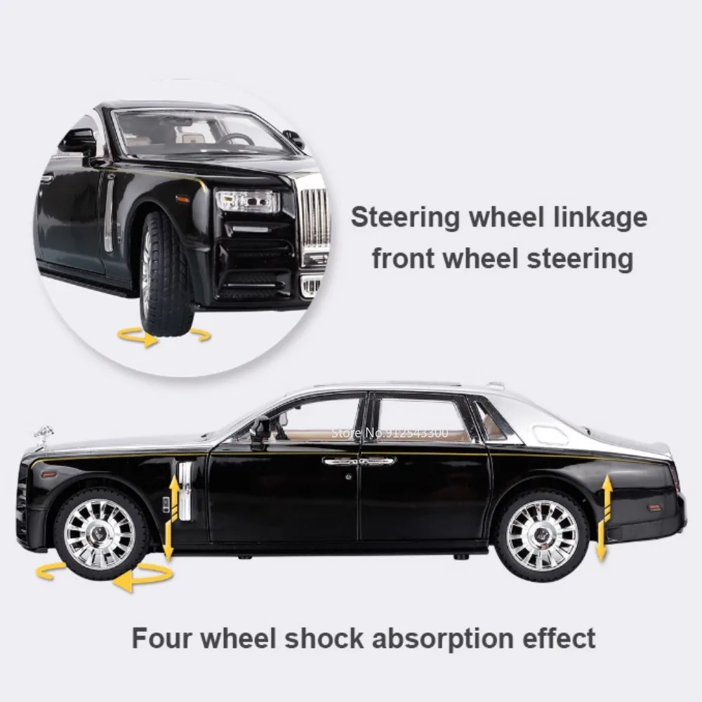 1:24 スケール ファントム スペクター カーモデルおもちゃ メタルダイキャスト シミュレーション車両 プルバックおもちゃ コレクション 男の子の誕生日プレゼント用