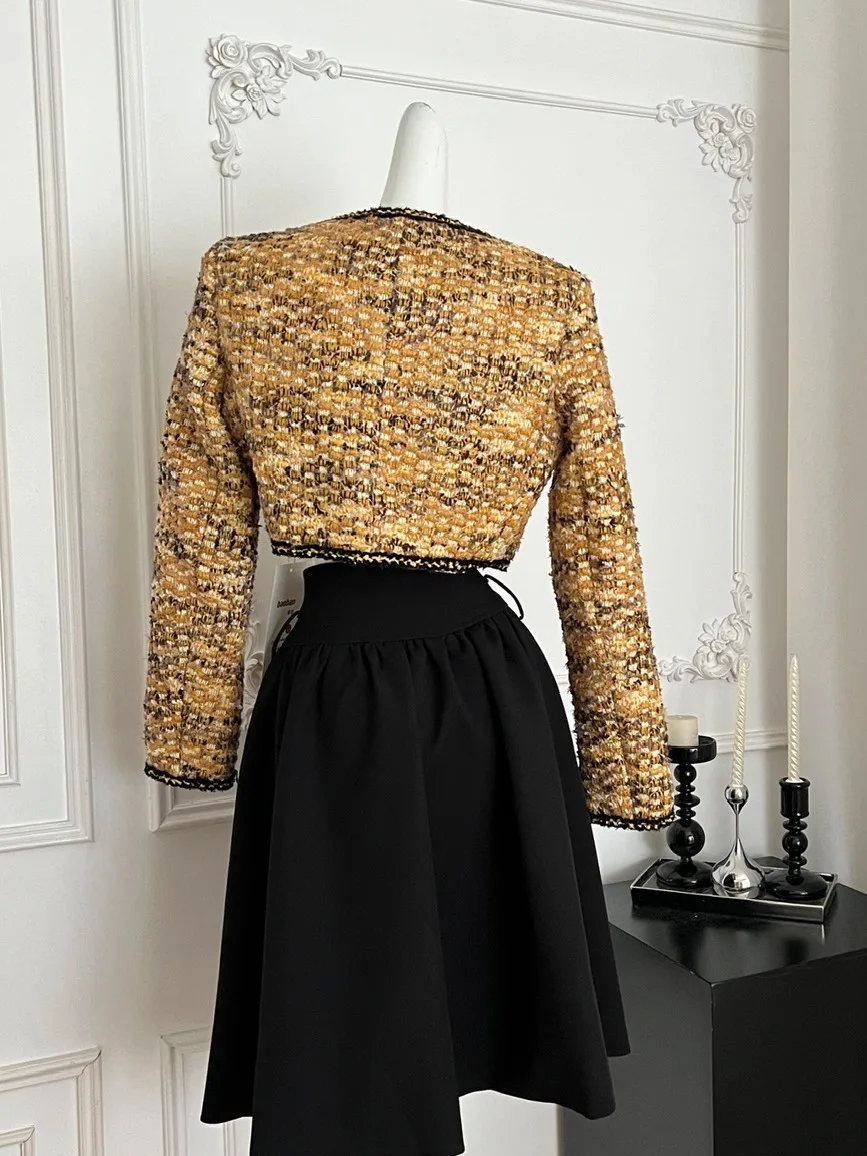   オルト・スヴェル・ブラトップとハイウエストスカートのセット、レディースファッショナブルなツーピーススーツ、エレガントなフランス風...