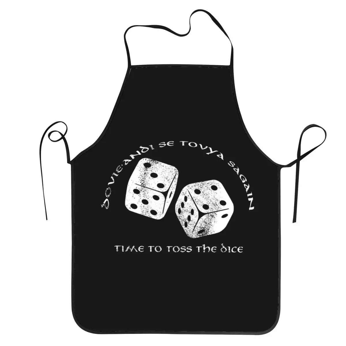 Time To Toss The Dice Wheel Of Time Aprons Chef Baking Tablier Waterproof Bib Kitchen Cleaning Pinafore for Women Men Painting