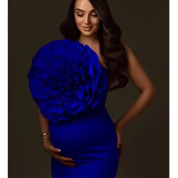 Vestido de maternidad con volantes rojos para sesión de fotos, vestidos de Baby Shower para mujer embarazada