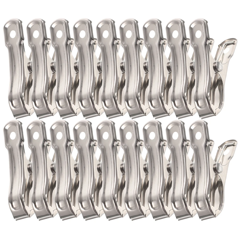 

30pcs Windproof Clothespins Stainless Steel Garden Clips for Outdoor Drying Quilt Fixing Blanket Clamps Anti Slip Practical
