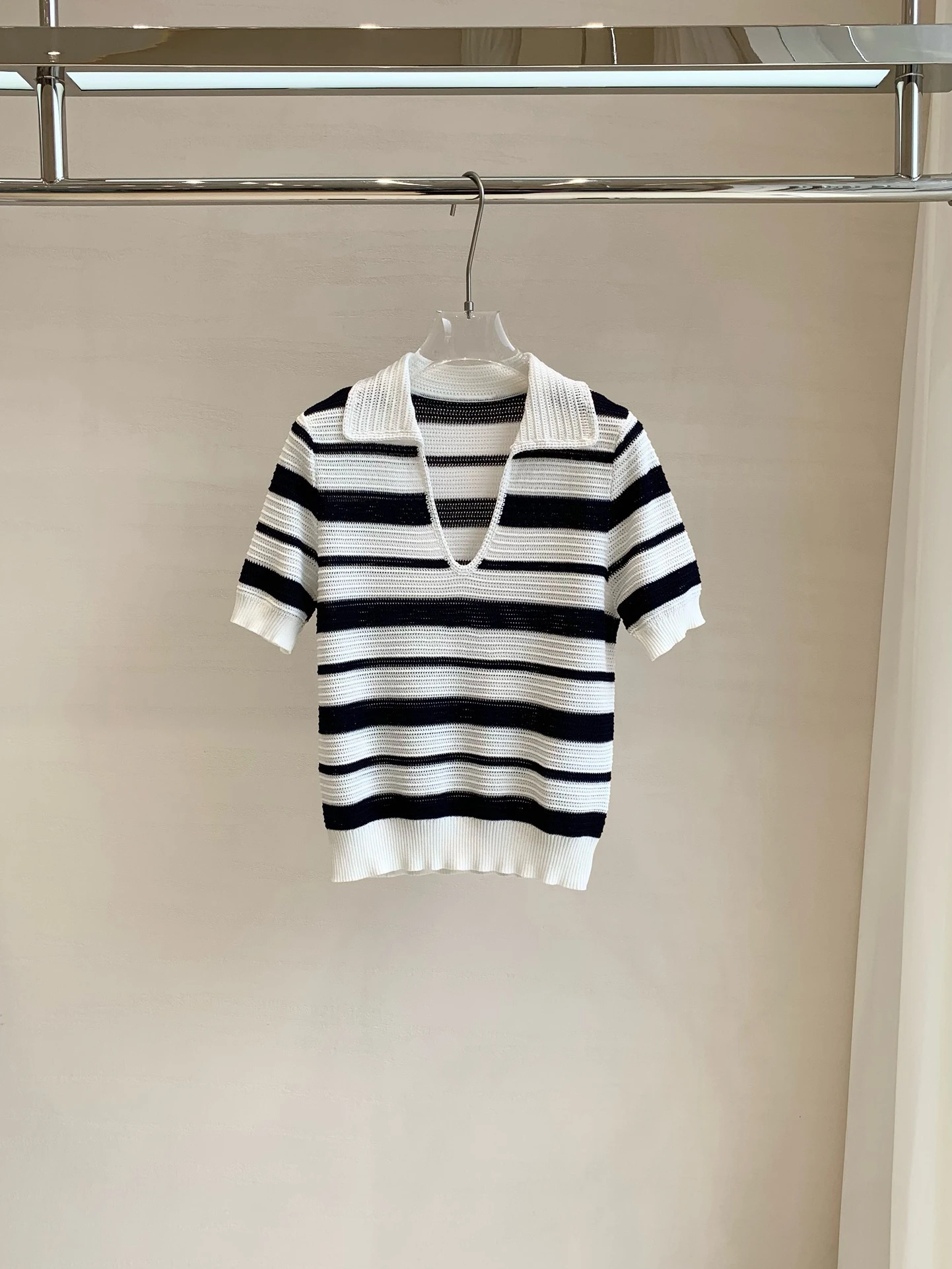 Ele Cómoda mujer rayas irt ort Sve Top de punto Simple viaje versátil Sli verano camiseta