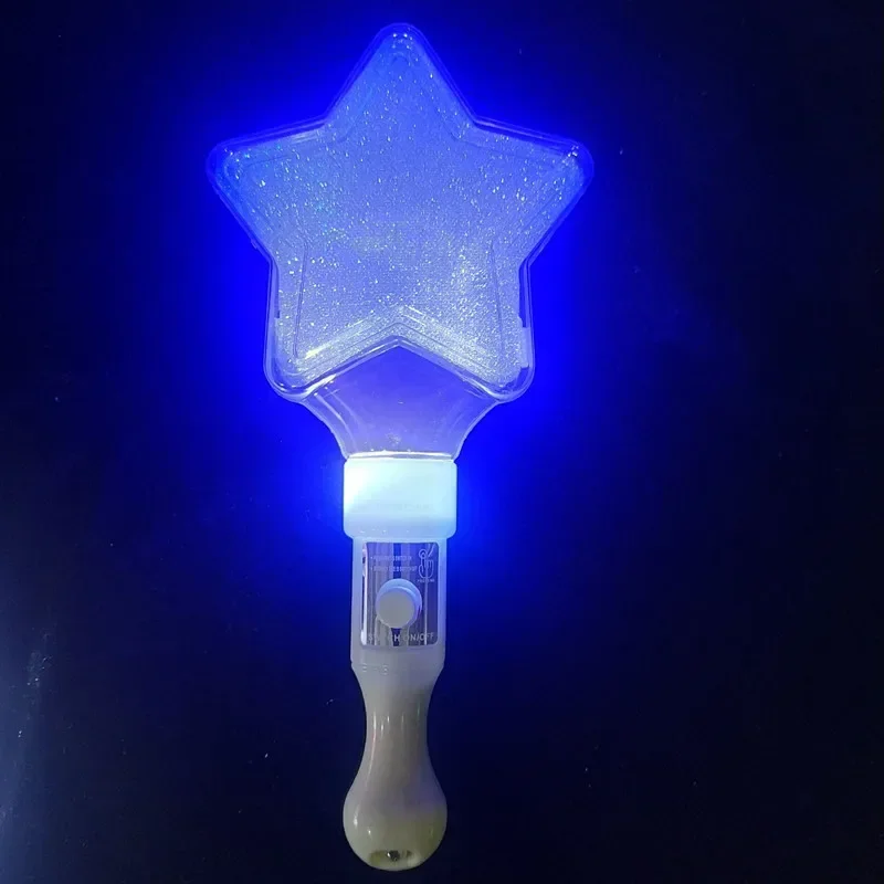 Fun Glowing Colorful Five Pointed Star Flash Light LED Stick Fairy Wand Cheer Luminous Toy Party Decoration glow party