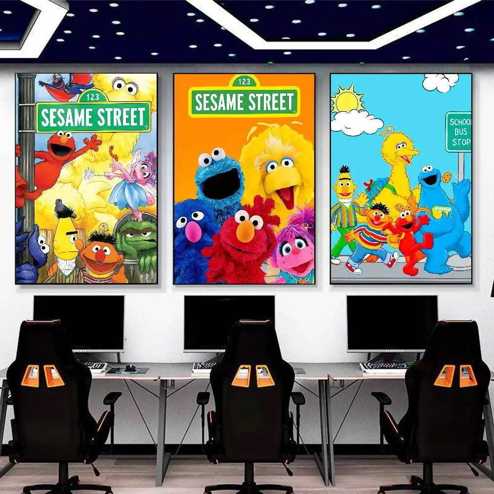 Educational Cartoon S-Sesame Street Poster Art HD Canvas Advanced Aesthetic Printing Paper Wall Art For Living Room Home Decor