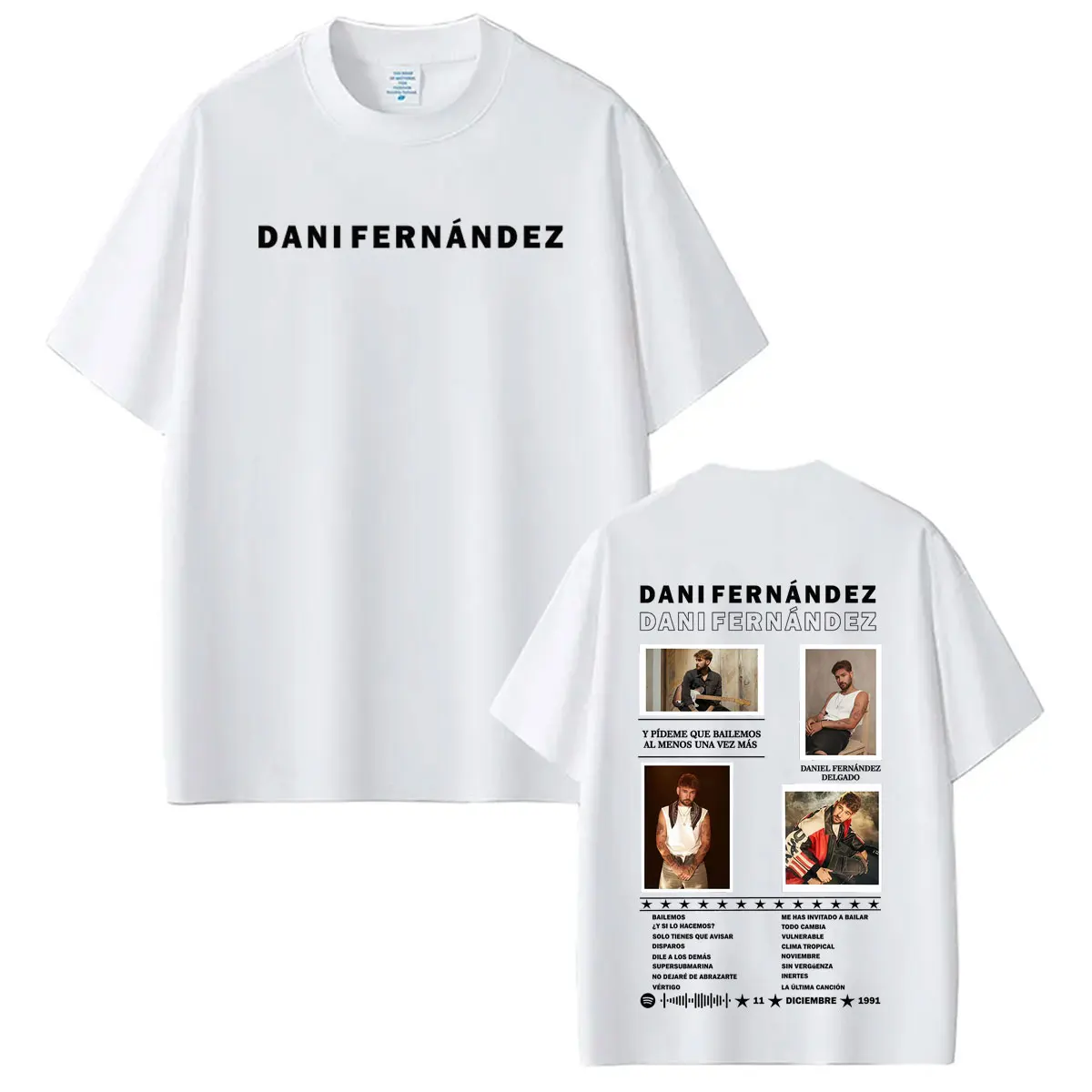 Rapper Dani Fernandez Album Graphic T-shirt Men Women Fashion T-shirts Short-sleeved Loose Casual High-quality Vintage T-shirt