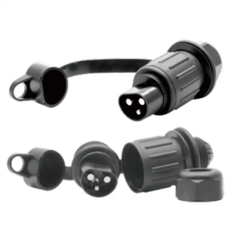 12V 3 Pin Round Trailer Socket Connector High Safety Power Cord Plug for RV Motorhome Trailer Towing Modification Use