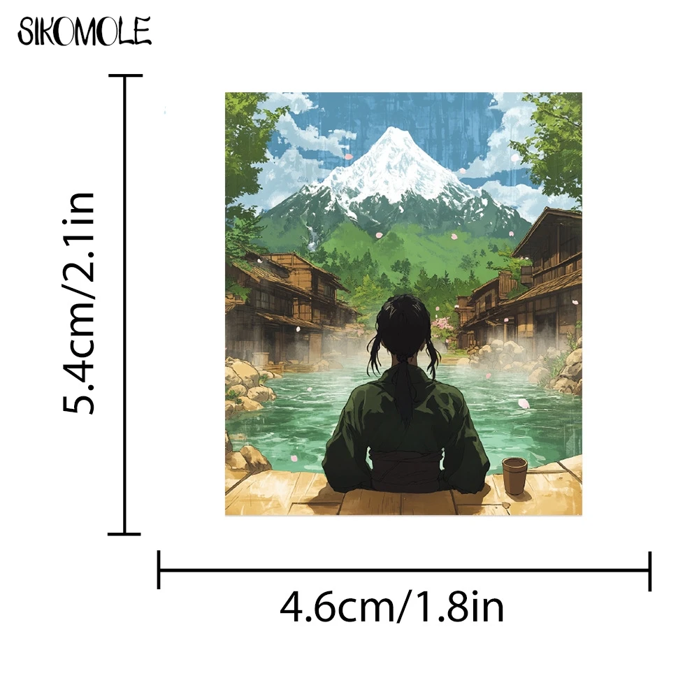10/30/50pcs Retro Japanese Style Landscape Painting Graffiti Stickers Aesthetic Fridge Laptop Phone Diary Stationery Sticker