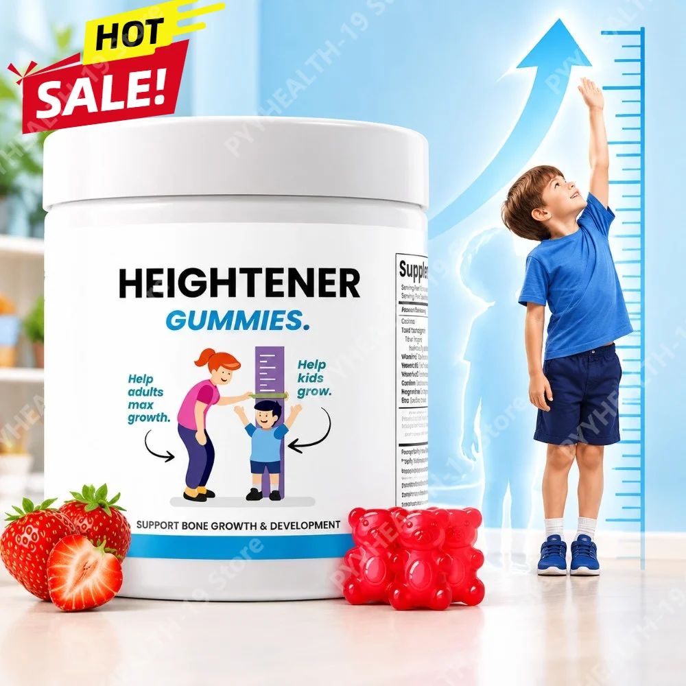 Heightener Gummies for Kids, Supports Bone Growth & Development, Enhances Bone Health with Calcium, Magnesium, Zinc, 30 Servings