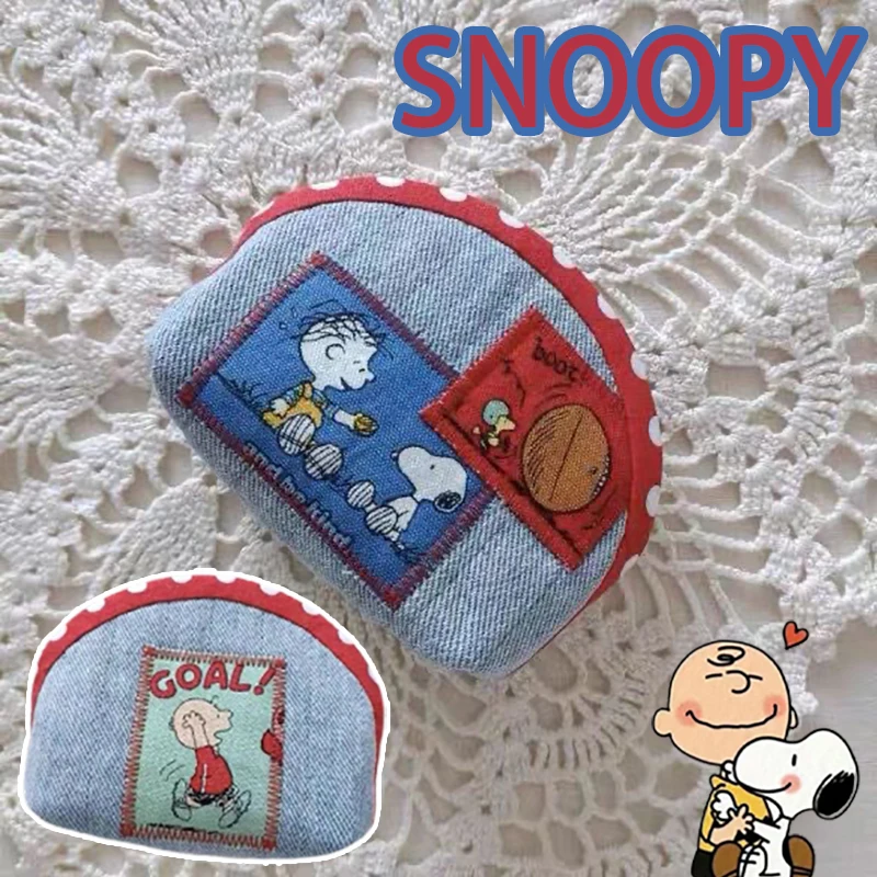 Snoopy Coin Purse Kawaii Wallet Cartoon Portable Key Earphone Pouch Girls Money Bags Portable Sundries Storage Zipper Small Bag