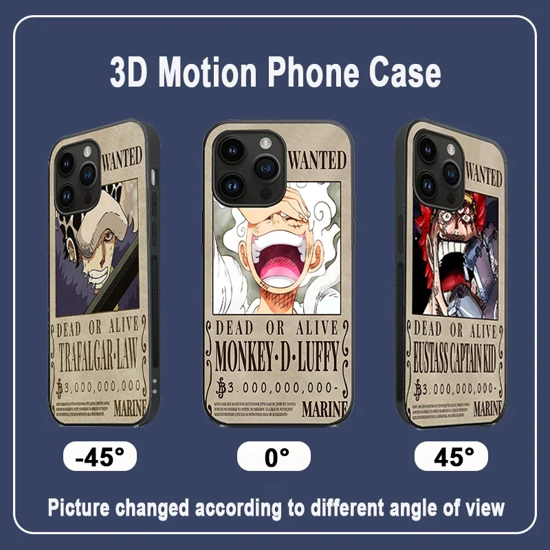 Anime ONE PIECE Eustass Kid/Luffy/Trafalgar D. Water Law 3D Phone Case for iPhone,SAMSUNG,,Xiaomi/Redmi,ect. Phone Cover Gift