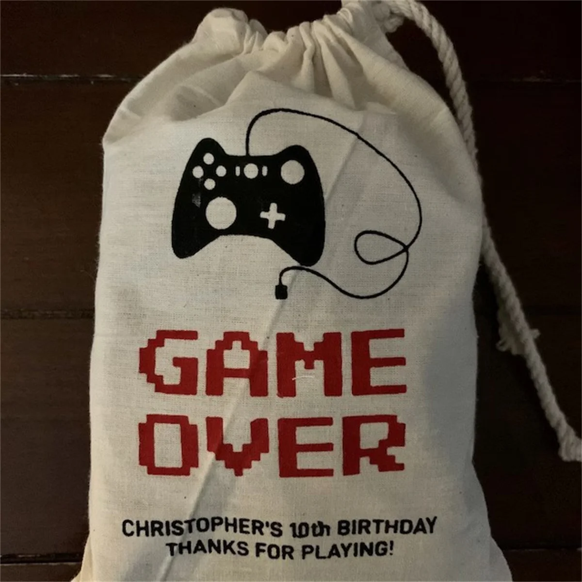 25 PCS Game Over Thank You-Controller Video Game-Kids party Favor-Personalized Favor Bag-Thank You Bag-Gamer-Video Game Party-Ki