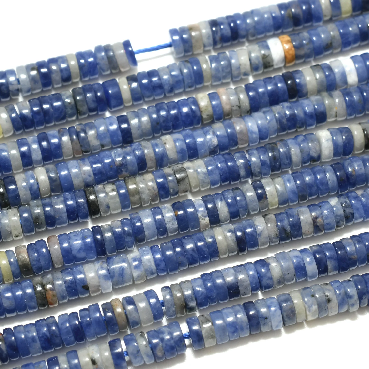 شريحة سوداليتي طبيعية خرز هيشي 4.2 ملم. سمك 1 مم - 1.5 مم #4