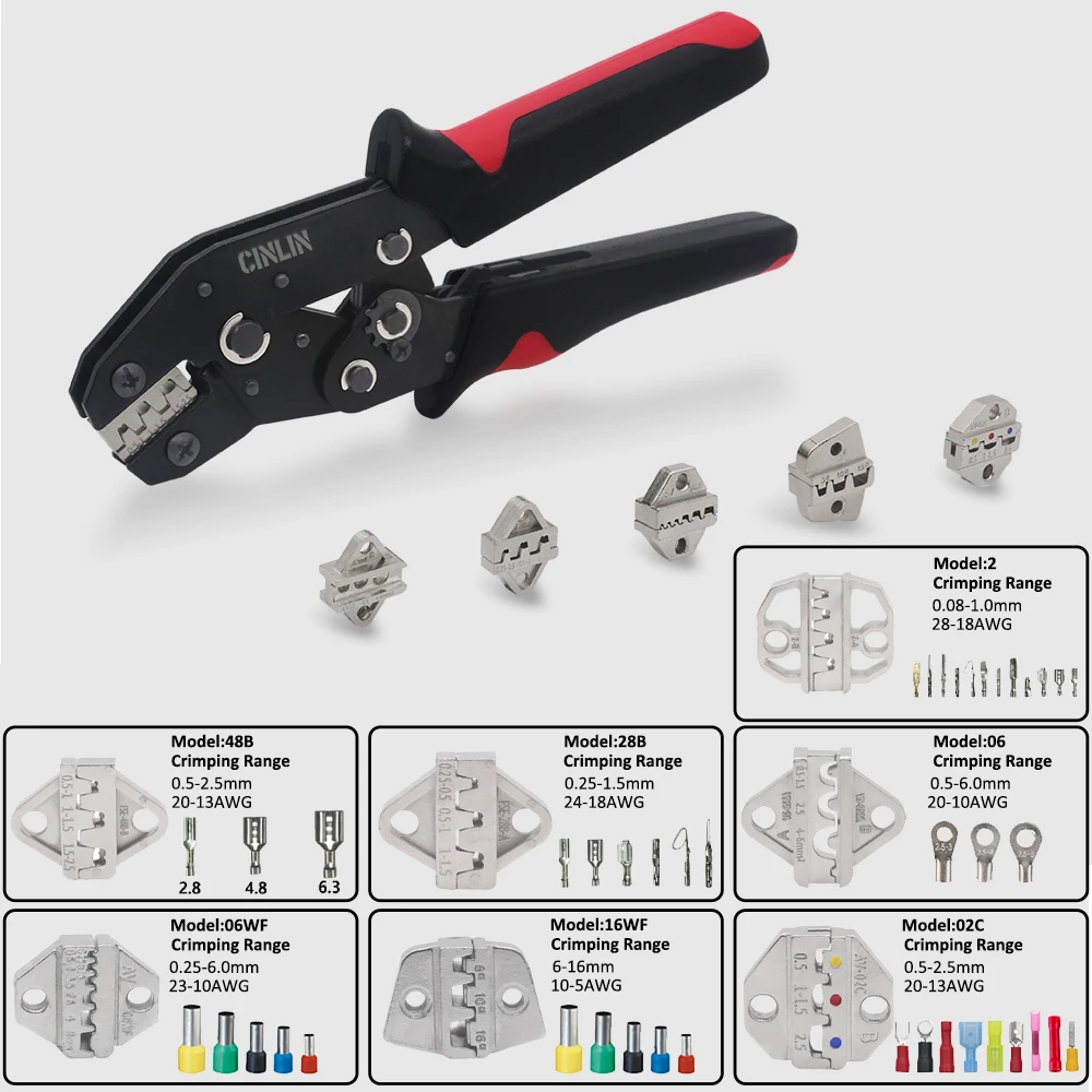 6mm  Crimp Dies Parts Jaws for 7.5Inch Crimp Pliersspacing  Terminals Crimper 02C 58B 2546B 2549 06WF 16WF