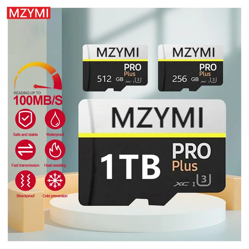 MZYMI-tarjeta de memoria TF de alta velocidad, almacenamiento de datos expandido para teléfono/cámara, Pro Plus 2TB, 1TB, 512GB, 32GB