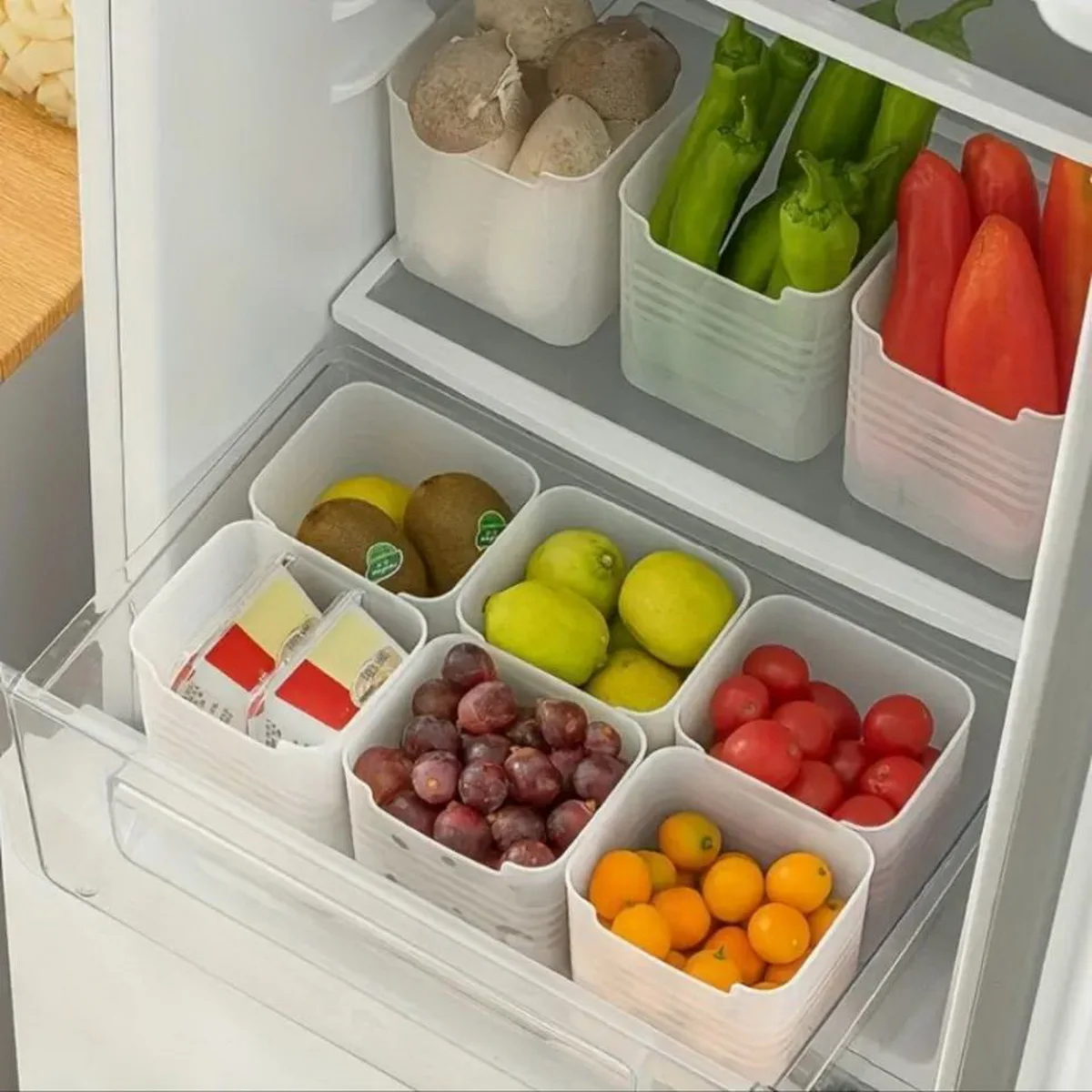 Refrigerator Side Door Storage Box Freshness Preservation Sub-Packing And Finishing Check Home Appliance Organizer