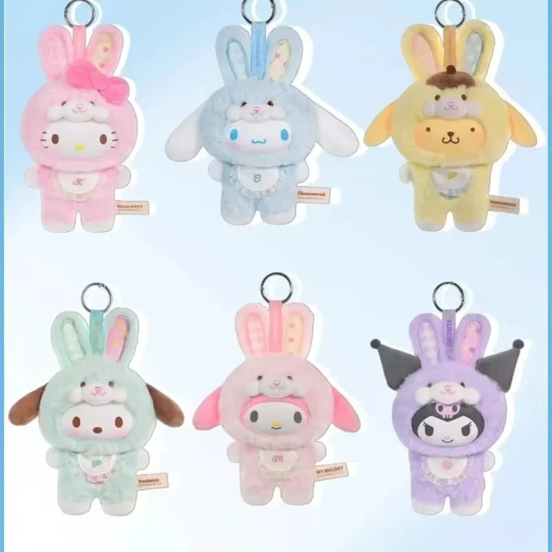 Sanrio Characters Fairy Rabbit Series Blind Box Pendant Toys Kawaii Vinyl Dolls Kuromi Cinnamoroll Hello Kitty Gifts