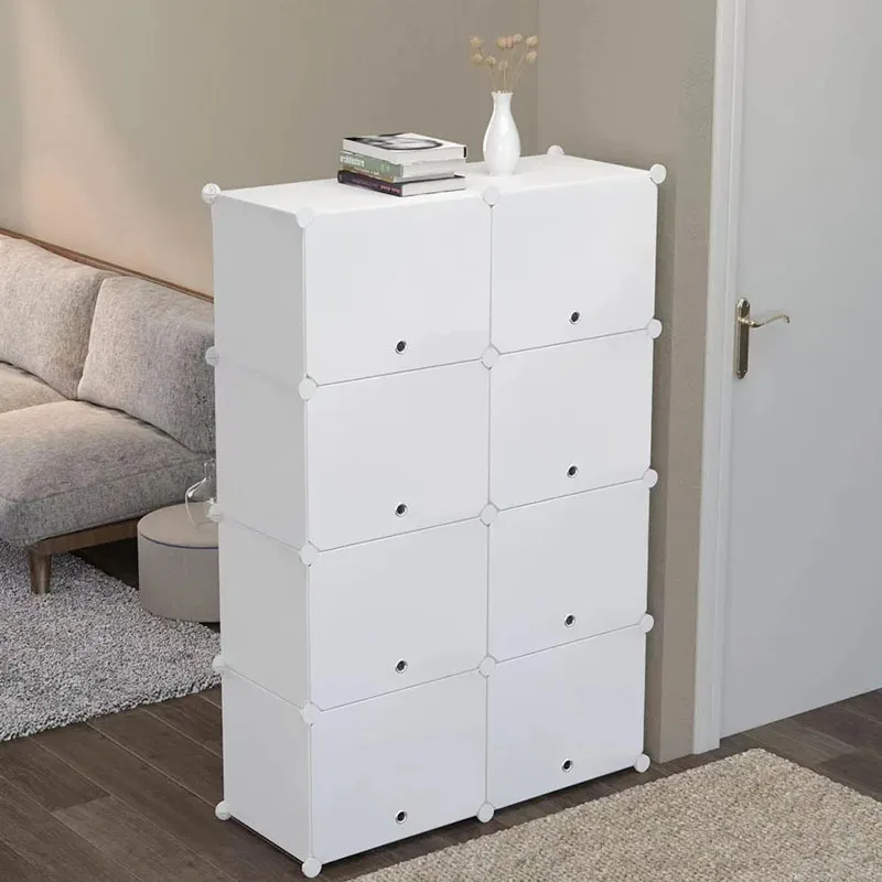 White Large Shoe Rack Entryway 8 Tiers Space Saving Shoe Cabinet Boot Storage For Closet Hallway Bedroom Muebles Household Items