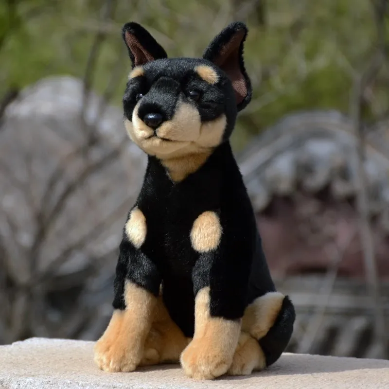 Doberman Pinscher espalda negra perro perro Wolfhound familia mascota modelo juguete de peluche muñeco de peluche Animal de dibujos animados niño niña amigo regalo