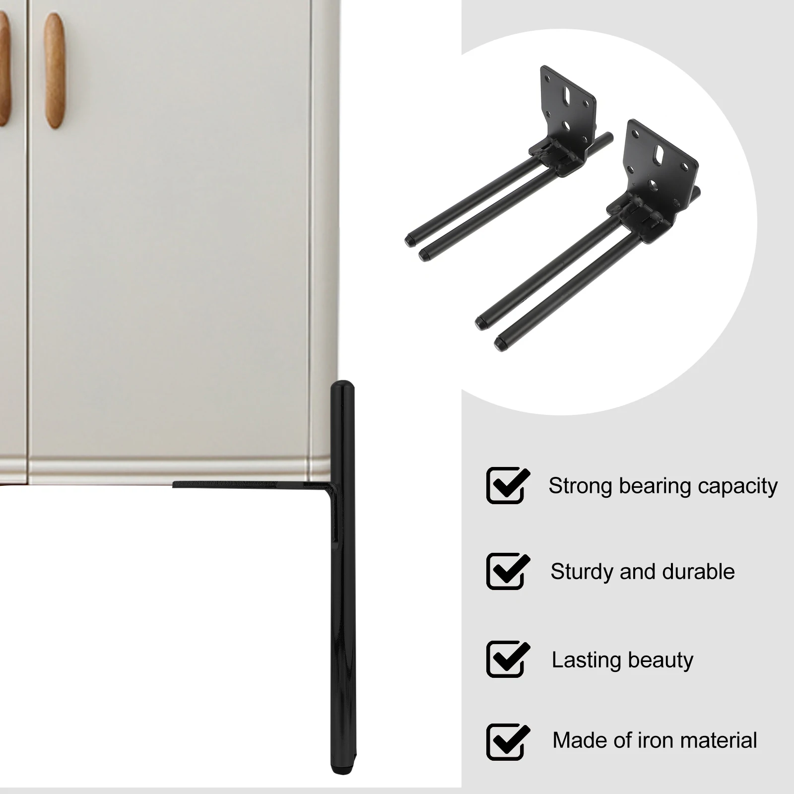 

Iron Furniture Legs Height Adjustable Metal Support Legs for Sofa Table Bed Wardrobe Desk St Strong Capacity Classic Style