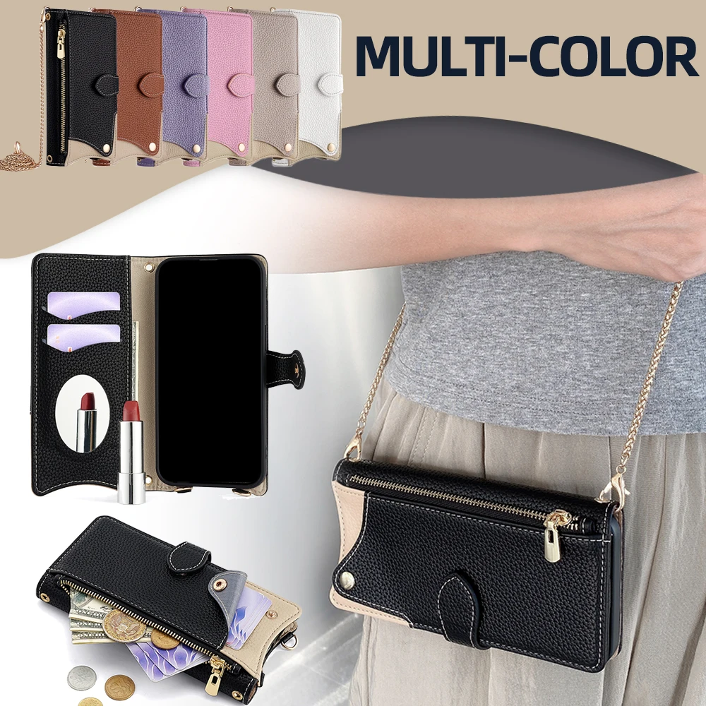 Multi-card Holder Zipper Wallet Flip Leather Crossbody Case for Tecno Camon 30 20 19 Pro camon 20 30 Premier 19 Neo 18P Fundas