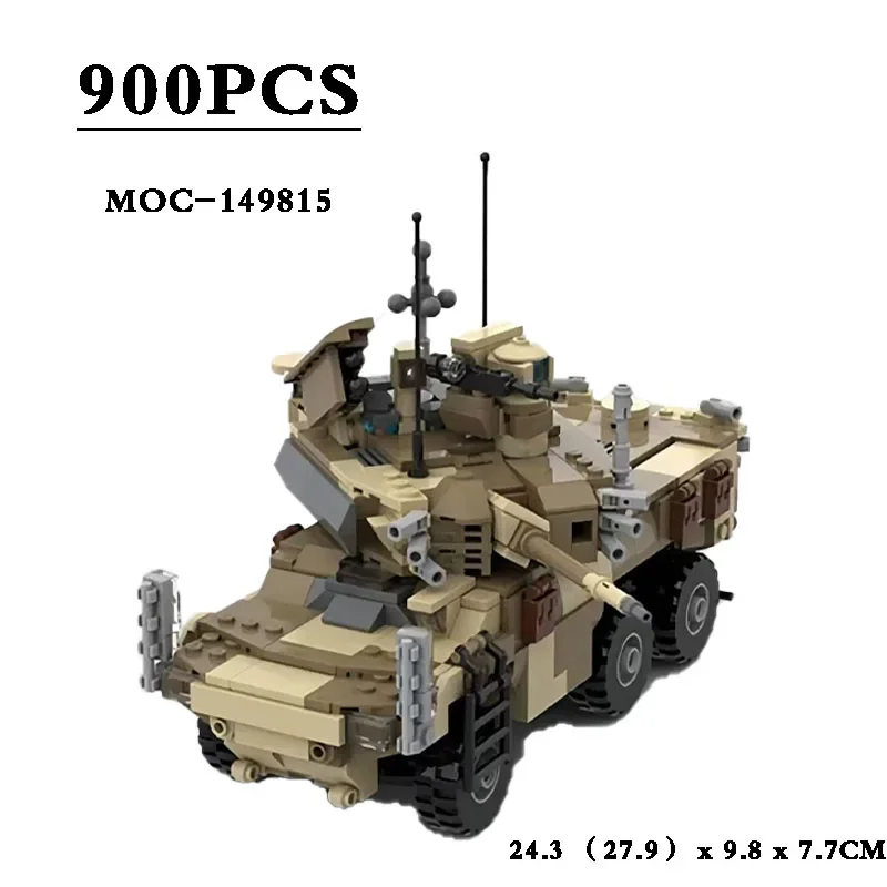 MOC-149815 Military Series Armored Car Reconnaissance Vehicle Educational Assembly Building Block Toys 900PCS DIY Childrens Toys