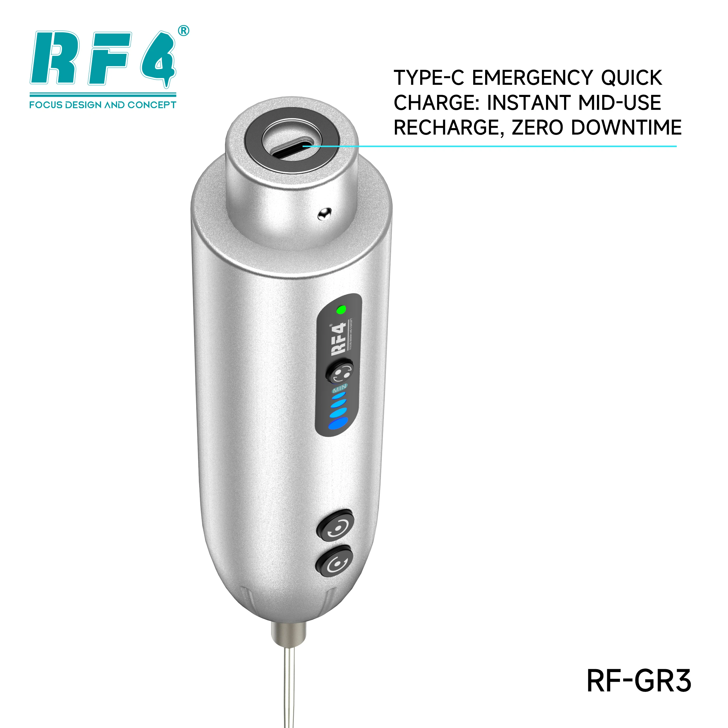 Removedor de cola elétrica rf4 RF-GR3S, alta velocidade, 8000rpm, removedor de adesivo, 4 velocidades, tipo c, carga rápida para ferramentas de reparo de celular