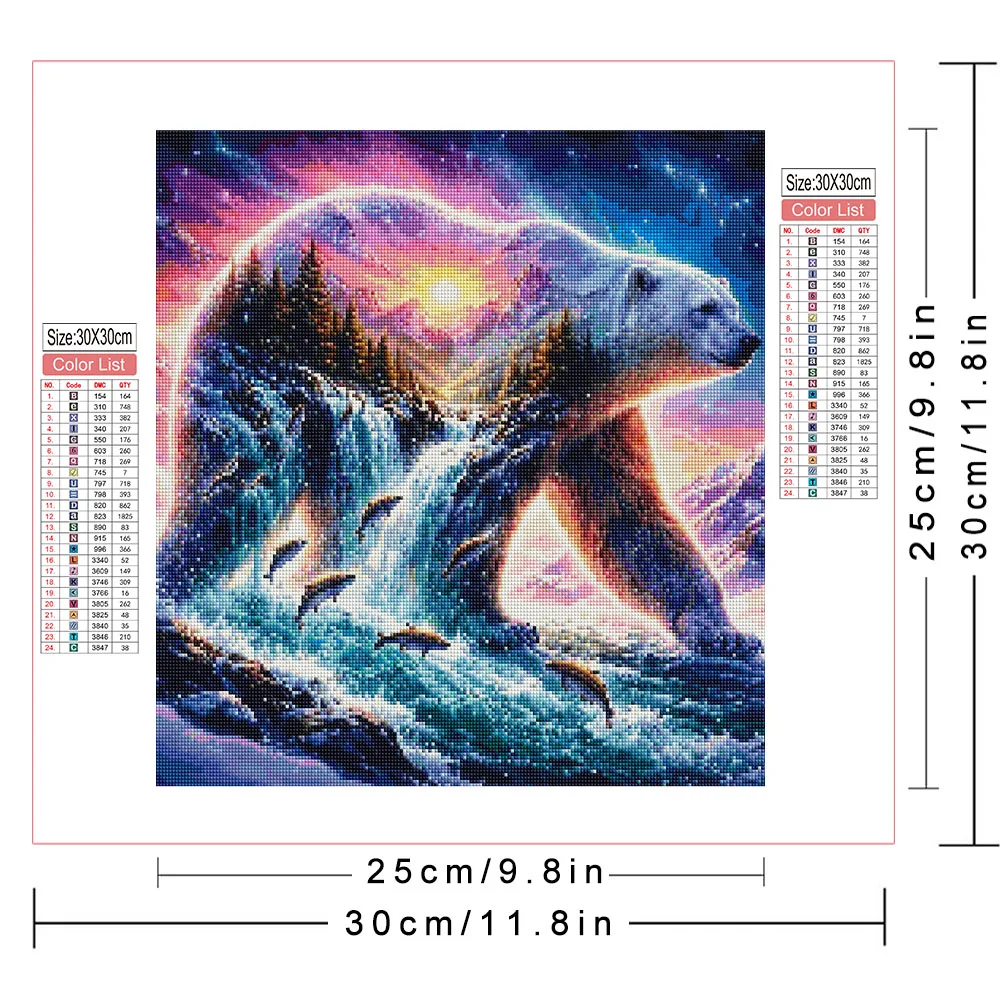 AZQSD Diamond Art Mosaic 5D Bear Animal Landscape Full Kits Rhinestones   Diamond Painting Sale Waterfall Modern Home Decor